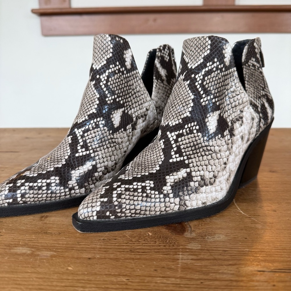 Vince Camuto Snake Print Ankle Boots